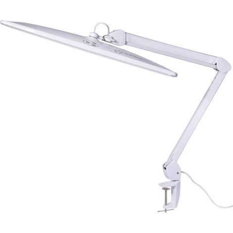 Spot à pince LED intégrée 21 W – Éclairage blanc lumière du jour 6500 K – Bras articulé réglable – Montage simple avec support de serrage – Renkforce - R552162