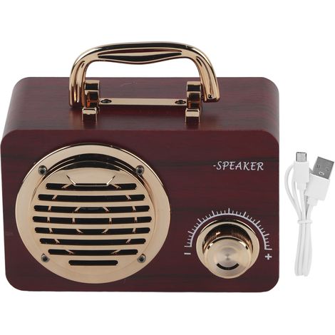 Enceinte Bluetooth - Bois Massif - Son 360° - Contrôle Volume Manuel - Fente Carte Micro SD - Pour Intérieur Extérieur - 1 Pièce (1/5)