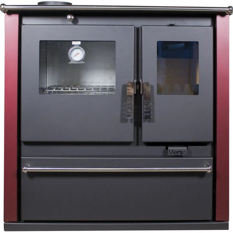 Cucina a Legna Verso CS Plus - 7,7 kW Piastra Superiore in Metallo, Forno in Acciaio Inox, Pannelli Laterali Verniciati Bordo e Uscita Fumi a Sinistra (1/5)