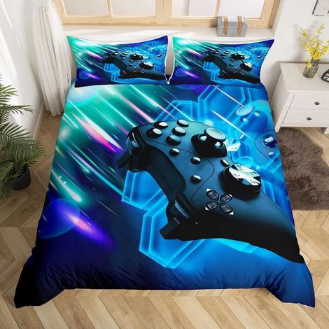 Bettwäsche Set 135x200cm mit Gamepad-Motiv für Jungen und Jugendliche