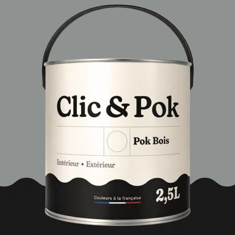 Peinture Bois Extérieur – POK BOIS - 2,5L - RAL 7042 - Gris signalisation A- Résistante aux intempéries - Ne s'écaille pas