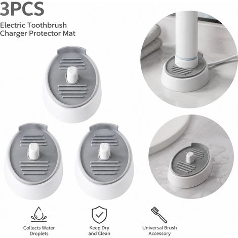 Tapis protecteur pour brosse à dents électrique, coussinet de drainage amélioré pour base de chargement : Collecte efficacement les gouttelettes d’eau, le gardant sec et propre. Accessoire universel p (1/5)