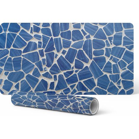 Alfombrilla de escritorio antideslizante con estampado de mosaico compuesto por fragmentos, 100x50 cm.