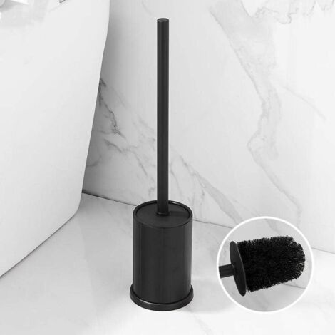 Brosse WC et support pour salle de bain, tête de brosse WC flexible (noir) (1/5)