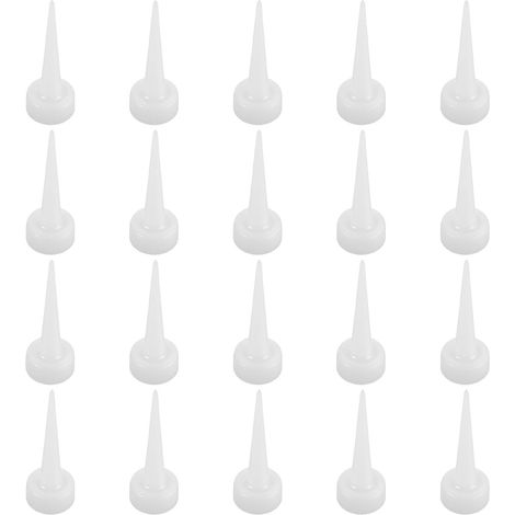 50 Pièces Buse de Remplacement pour Bouteilles à Presser, en Plastique Blanc Embout Fin et Couvercle Fileté, Étanche, Cuisine et Peinture Artisanale (1/5)
