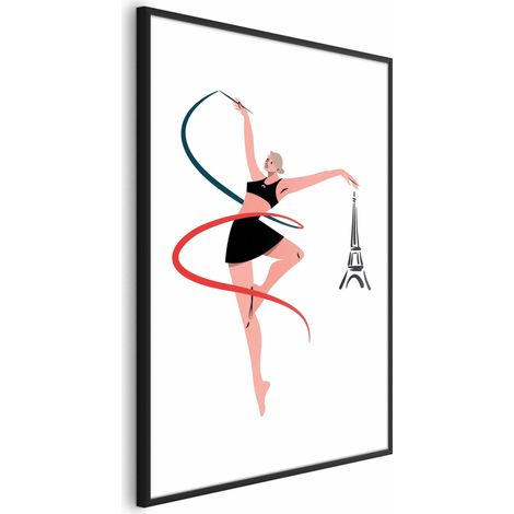 Poster – Illustration einer Frau mit einem Band – rhythmische Sportgymnastik (1/4)