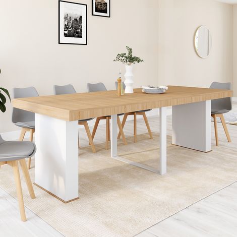 Consola extensible EDEN 10 personas 235 cm madera y blanco