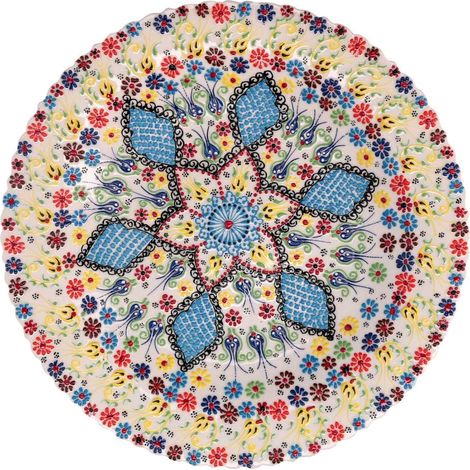 Centrotavola da Cucina Ø40xh4 cm in Ceramica Multicolor
