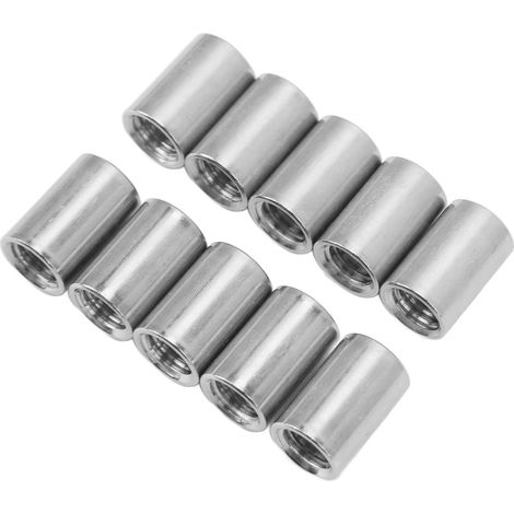 Jeu de 10 écrous cylindriques à filetage interne M101,5-13-L20 mm en acier inoxydable 304 (1/5)