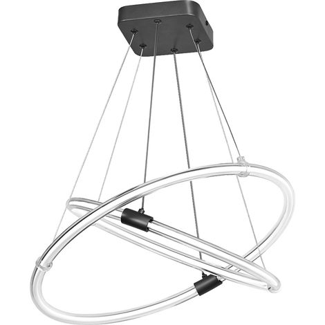 LEDVANCE Decor Celestio Lampada a sospensione in policarbonato ondulato con design LED e filamento, 21 W, 2400 lm, 3000 K, bianco caldo 830, dimmerabile, grigio scuro, plastica (PC), IP20. (1/4)