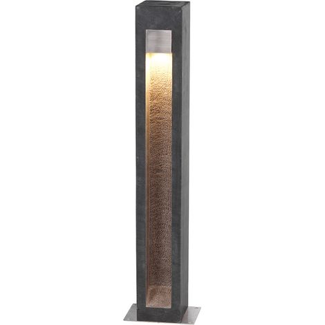 Elstead Parkstone Paletto da esterno in pietra di basalto con acciaio inossidabile, 3000K, IP55 (1/4)
