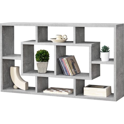 Wandregal Saputit 85x16x48 cm Betonoptik Grau en.casa (1/5)