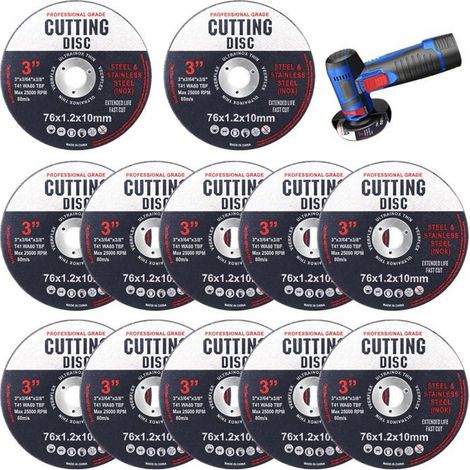 12 Disques à Tronçonner 76mm pour Bois et Métal - Abrasif Noir - Pour Meuleuse, Outils Électriques (1/4)