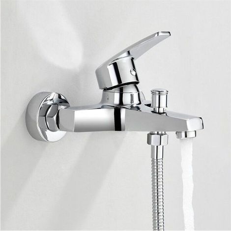 Robinet Mitigeur de Baignoire Robinet bain douche Mitigeur en Laiton Chromé (1/4)