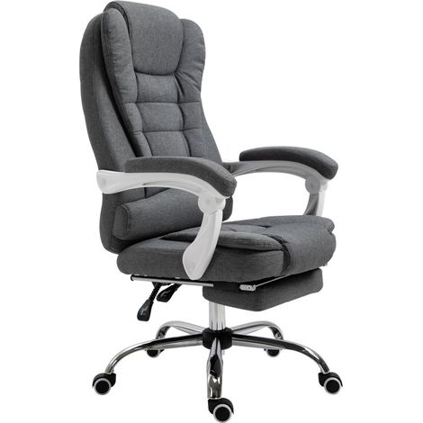 Chaise de bureau Perys fauteuil direction repose-pieds dossier réglable gris (1/5)