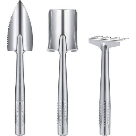 Kit de jardinage 3 pièces, outils de jardin en acier inoxydable, mini outils de jardinage pour enfant adulte (1/4)