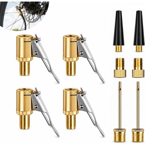 2Set Adaptateur pour Valve Française, Kit Adaptateurs de Valve Multifonction pour Pompe à Air, Embouts Gonflage pour Pneus Vélo Voiture Ballons avec Accessoires de Remplacement (1/5)