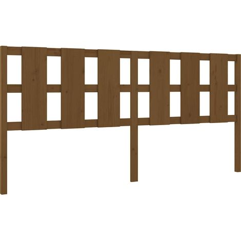 Maison Exclusive - Cabecero de cama madera maciza pino marrón mie (1/5)