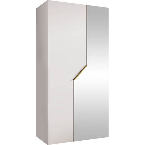 Armoire Hartford 597, Blanc, 202x100x52cm, Portes d'armoire: Avec des charnières, Nombre d'étagères: 0 (1/5)