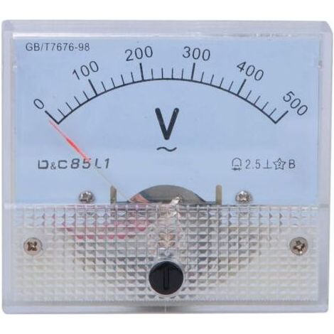 Voltmètre analogique DC 0-500V – Précision élevée – Pour environnements industriels – Affichage mécanique – Testeur de tension compact (1/5)