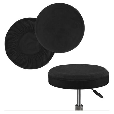 BUNTHAUS (noire) Housse de tabouret ronde30 36 cm, lot de 2, housse de tabouret ronde noire, housse de tabouret de bar, élastique, lavable, douce et durable, idéale pour la maison, le bar, le restaura (1/4)