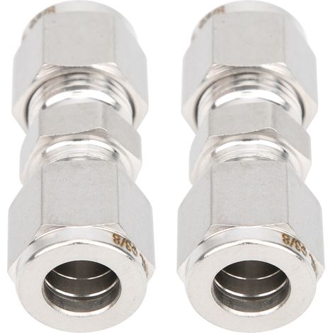 Raccords à compression en acier inoxydable 316, droits, avec double bague de compression, pour tuyaux (Ф3/8) (1/5)
