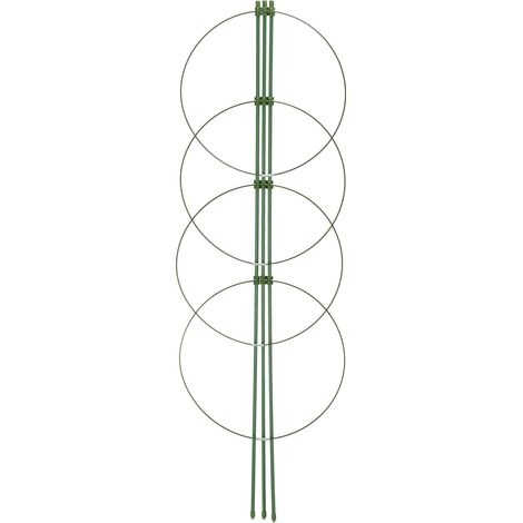 Set di 6 tutori per pomodori supporto per piante rampicanti giardino dimensione regolabile in metallo verde 130013147