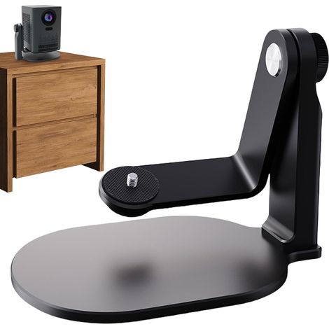 Support Projecteur Vidéo - 1 Unité - Métal Robuste - Réglable 360 Degrés - Home Cinéma et Bureau - Noir Compact (1/5)