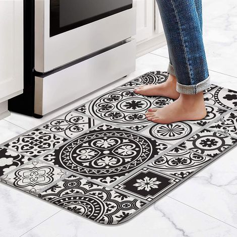 Kitchen floor mat, non-slip, oil-proof, waterproof, washable, wipeable, suitable for home use, luxurious, stain-resistant doormat - 5 - 40X60cm