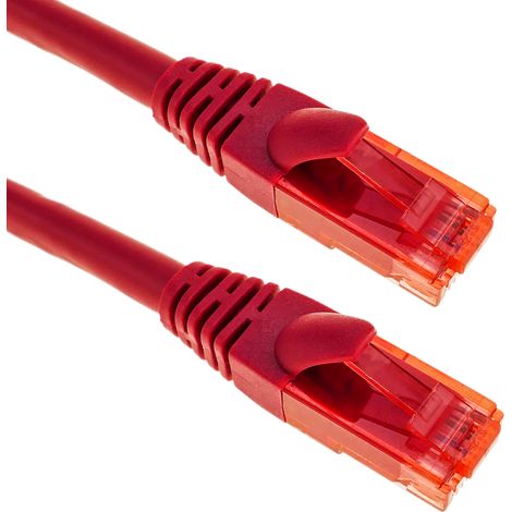 BeMatik - Cavo di rete Ethernet UTP rosso ultra flessibile da 0,5 m Cat. 6a