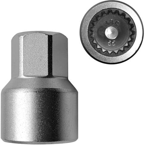 Remplacement de clé d'écrou de verrouillage de roue pour Porsche, adaptateur de douille de verrouillage à paroi épaisse 55, outil de retrait de cosse antivol. (1/5)