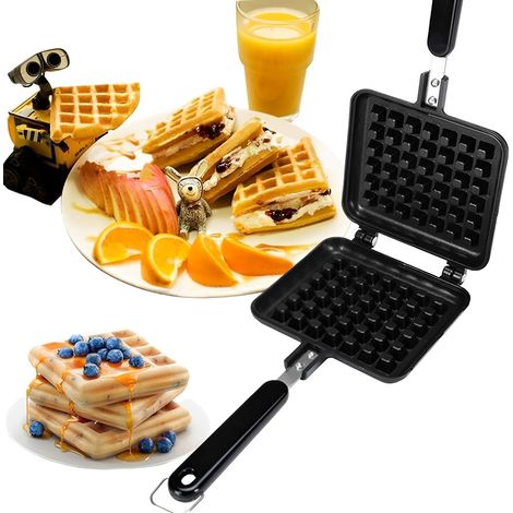 Gaufrier, Appareil a Gauffre, Moule à Gaufres, Ustensiles De Cuisson Antiadhésifs à Gaufres En Alliage d'Aluminium, Pour Cuisinière à Gaz