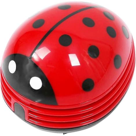 Mini balai de table portable sans fil Ppiao, aspirateur de poussière de bureau, motif coccinelle mignonne, fonctionne sur piles (1/5)