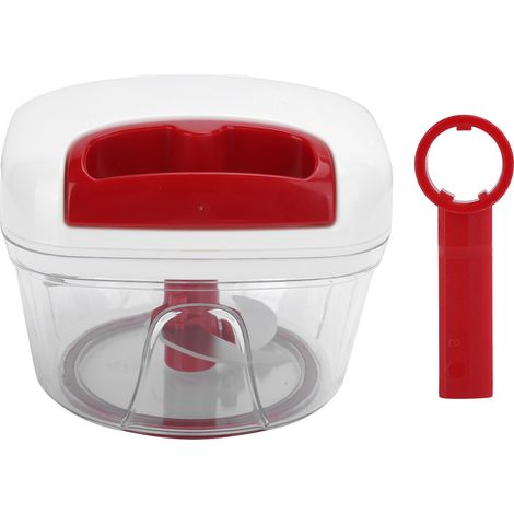 Mini hachoir de cuisine manuel 550 ml, presse-ail, mixeur avec brosse de raclage (1/5)