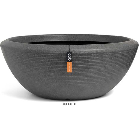 Bol bas évasé granite en plastique moderne H 25 x D 61 cm Gris - dimhaut: H 25 cm - couleur: Gris ciment (1/3)