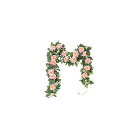 Lot de 2 Rosiers Artificiels Grimpants Roses, 4,0 mètres - Longues Fausses Plantes Grimpantes, Décoration Extérieure et Intérieure (1/5)