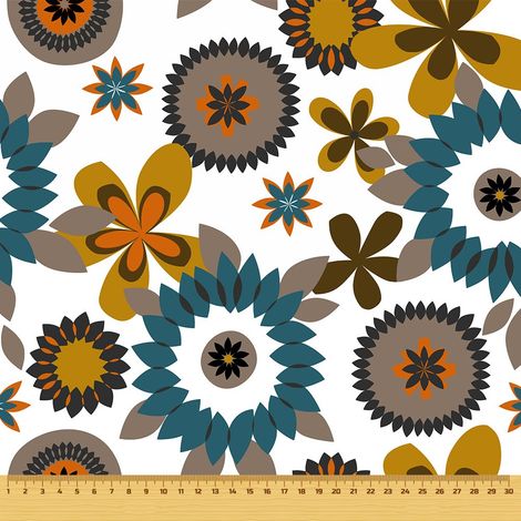 Tela decorativa para exteriores Oxford - Motivo: flores dibujadas a color I DR045 (1/5)
