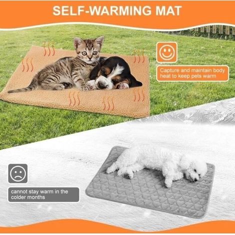 Coussin Auto-Chauffant - Non spécifié - 60×45 cm - Sans Electricité - Couverture Amovible - Pour Chien et Chat