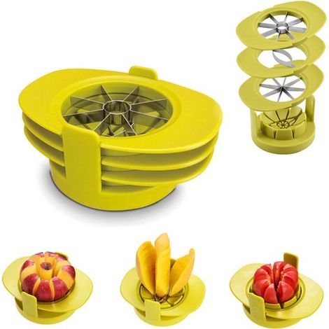 Affettatrice per frutta, affettatrice per mele, affettatrice per mango, affettatrice per pomodori, affettatrice per uova, snocciolatore per mele, affettatrice per verdure, affettatrice multifunzionale (1/5)