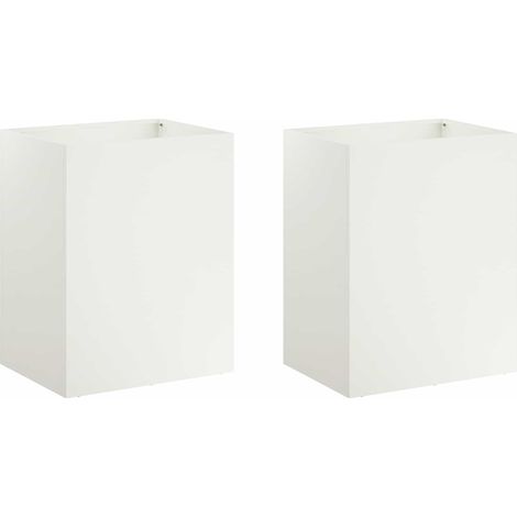 Macetero de Jardín 2 uds. Blanco 40 x 30 x 50 cm vidaXL