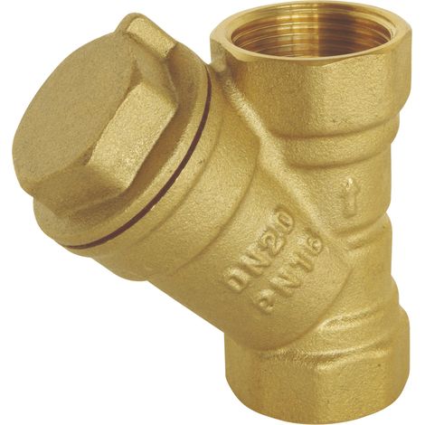 Filtre en Y en laiton Double Femelle 3/4" tamis en acier inox (1/5)