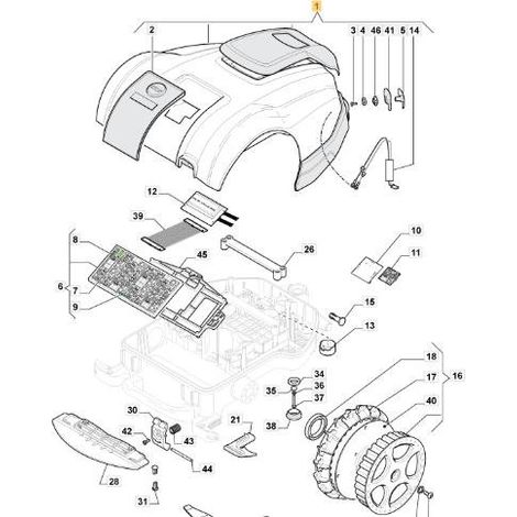 MONTAJE DE CARCASA MOUNTFIELD MTF500 ORIGINAL STIGA - 112600356/0