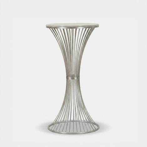 Hoher Beistelltisch mit Marmorplatte und Metallgestell Funnel 100 (1/5)