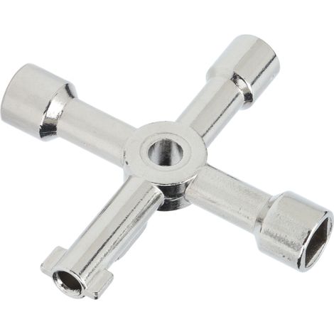 Clé utilitaire multifonctionnelle 4 en 1 en alliage de zinc pour vannes d'armoire (1/5)