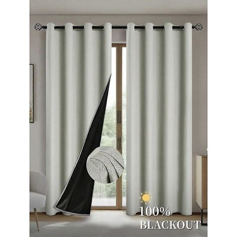 Tende oscuranti con fodera termoisolante per soggiorno, camera da letto, cucina, interni, decorazione della stanza beige