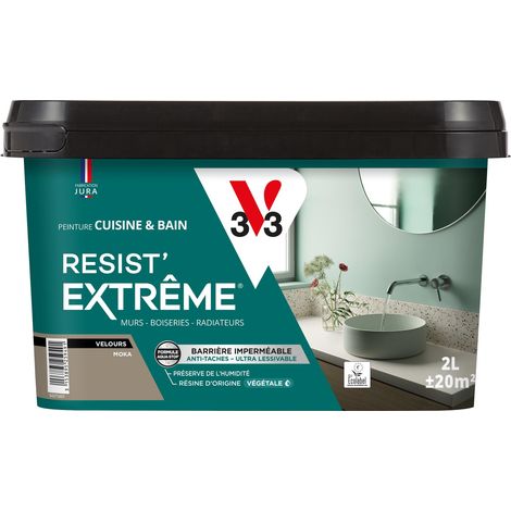 Peinture multi-supports Cuisine & Bain Resist'Extrême® V33 MOKA satin 2L