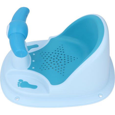 Siège de bain pour bébé avec dossier, ventouses robustes, ergonomique et antidérapant, bleu (1/5)