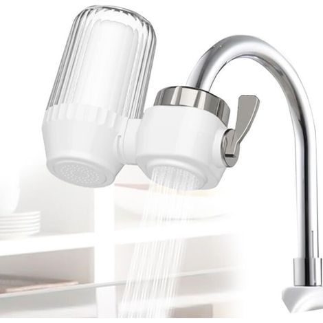 Filtro per rubinetto, purificatore d'acqua, filtro anticalcare per rubinetto, rubinetto anticalcare, filtri per rubinetti per rimuovere cloro, metalli pesanti e odori, purificatore d'acqua per rubinet (1/4)