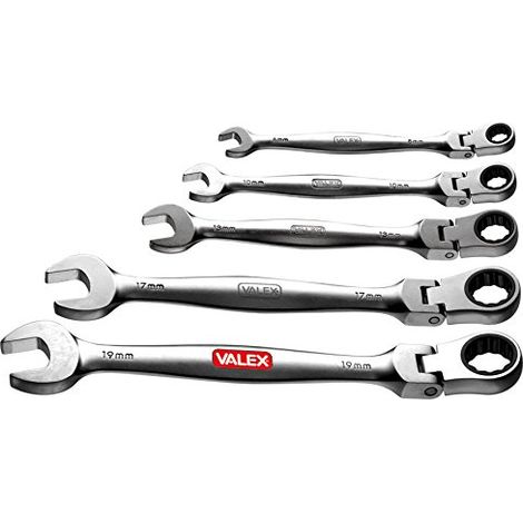 Chiavi combinate a cricchetto serie 5 pezzi 1460847 VALEX