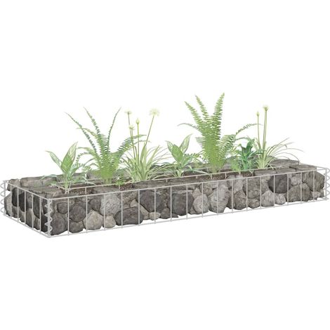 Lit surélevé à gabion Jardinière en gabion Mur en pierre Panier de Gabion de Jardin décoratif Acier galvanisé 90x30x10 cm DBEB8630038 (1/5)